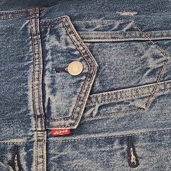 Levis Denim jean trucker jacket distressed size medium - Picture 2 of 11